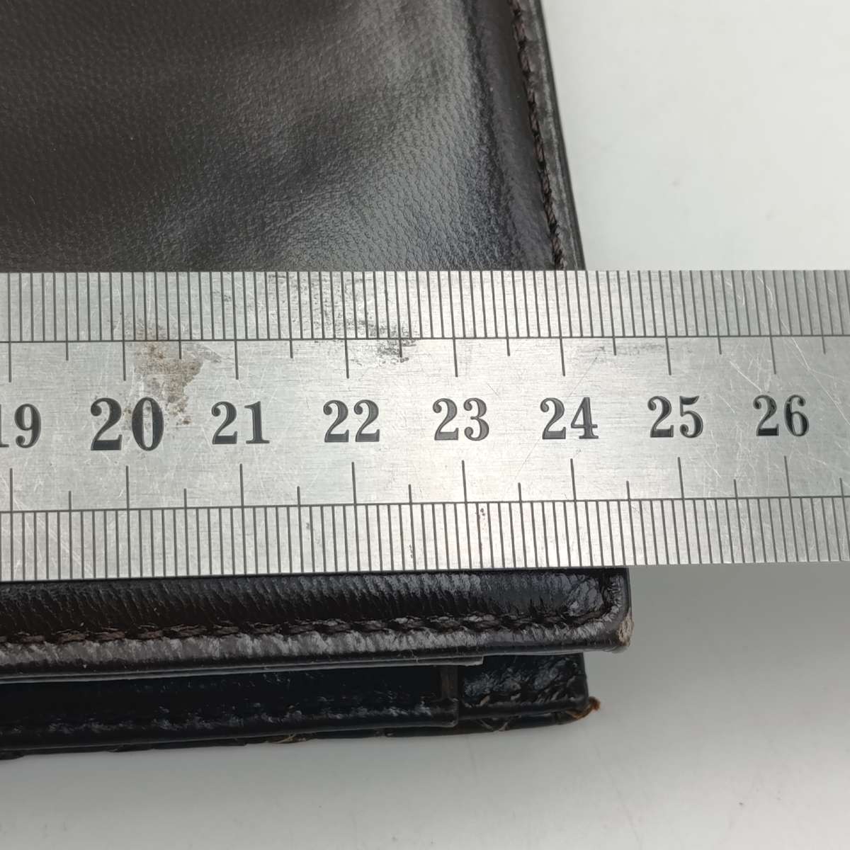 Dark brown genuine leather (probably crocodile) handbag with mirror and purse as new