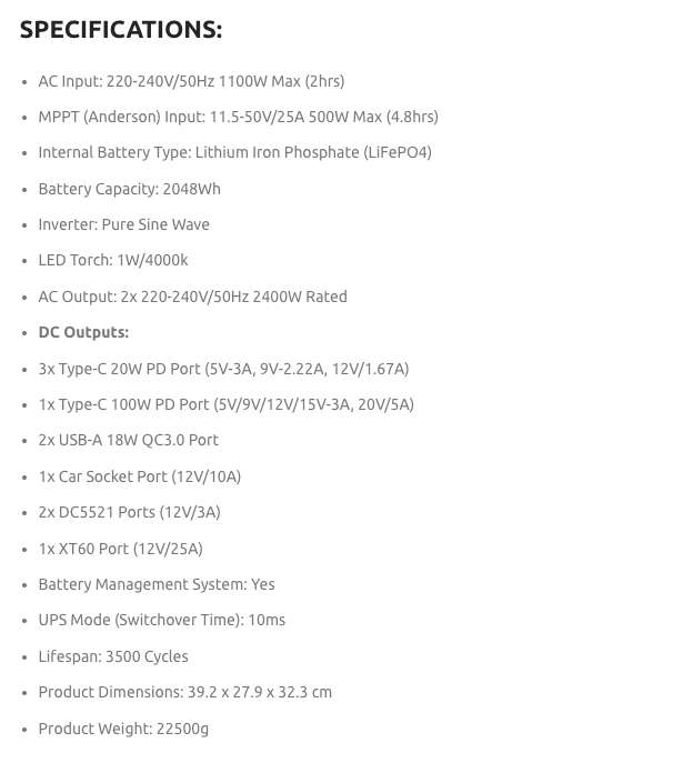 Gizzu Hero Pro 2048Wh UPS Power Station