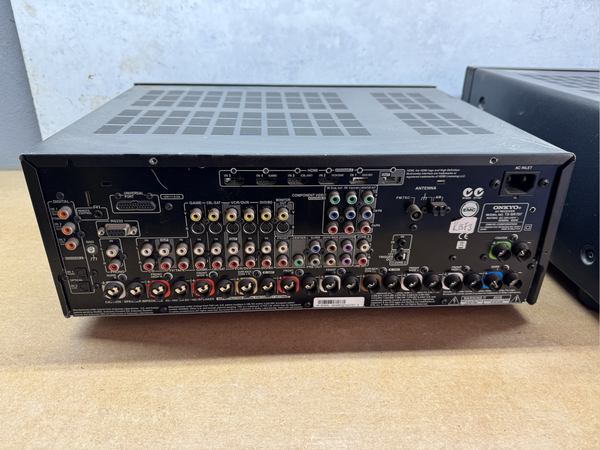 2x Onkyo AV Receivers  TX-SR707 & TX-NR808  Sold As Is for Spares/Repair