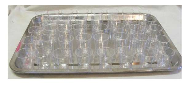 Stainless Steel Patterned Rectangular Communion Tray with 40 plastic Cups
