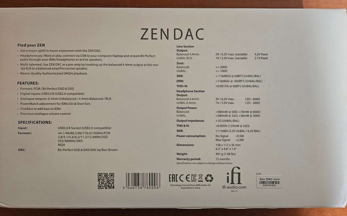 ifi Zen DAC - Headphone Amp.