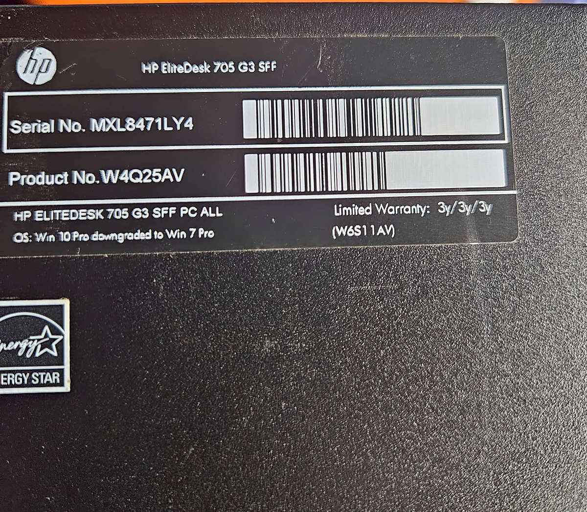 HP Elite Desk 705 G3 SFF - Dell Monitor - 8Gb RAM - 500Gb HDD - KB & Mouse