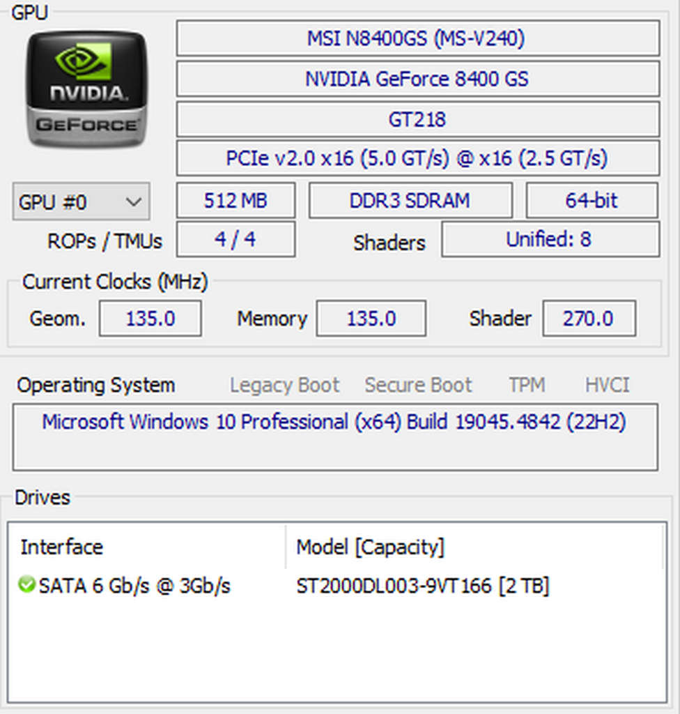 HP Desktop PC - Dualcore CPU-4Gb-2Tb-GT8400