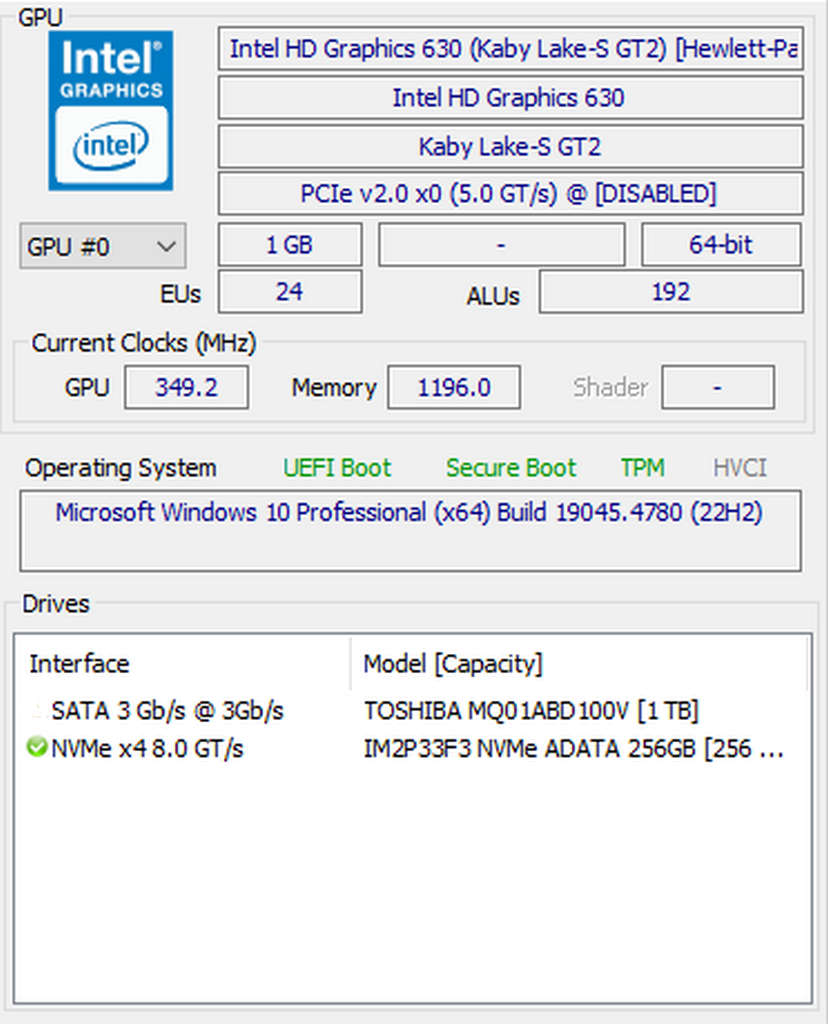 HP EliteDesk 800 G3 Mini-8Gb-256Gb Nvme & 1Tb Sata