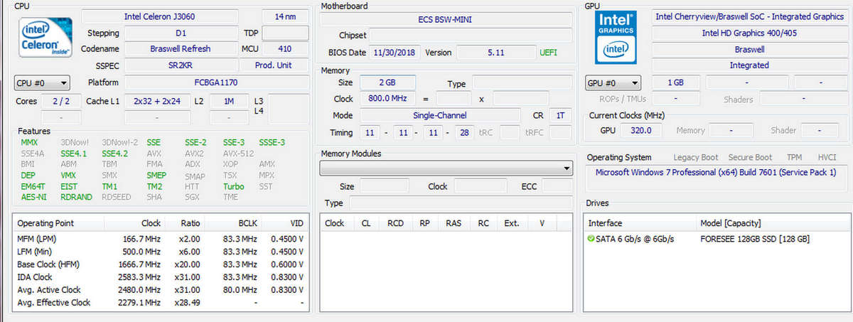 Uniterm Liva XE Windows 7 mini PC