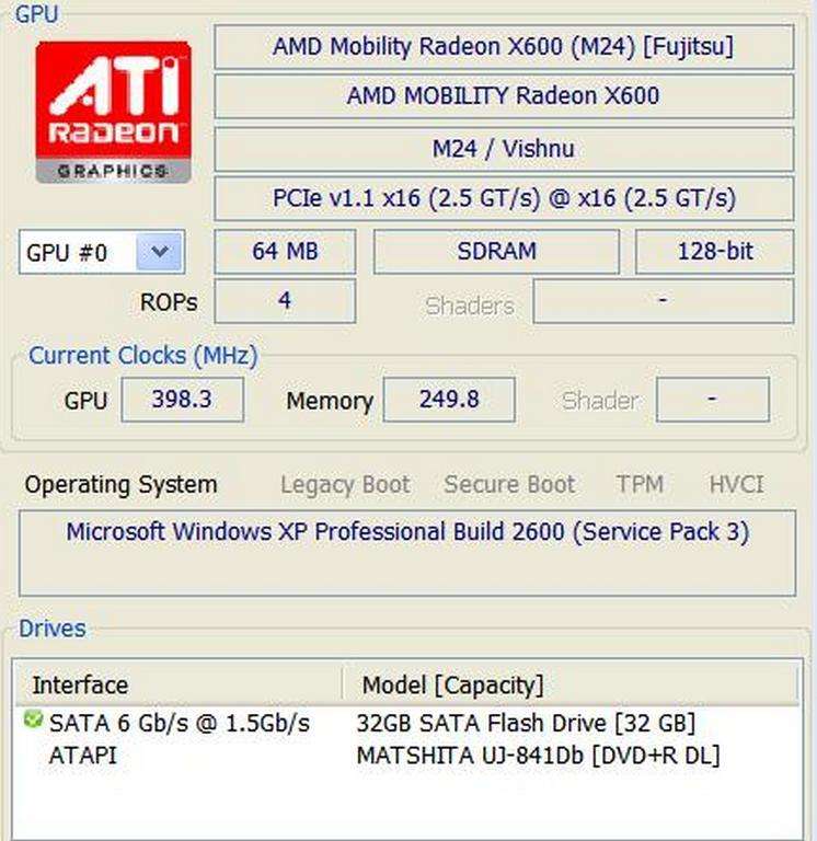 Fujitsu Siemens Lifebook E8020  Windows XP Laptop - ATi graphics (2005)