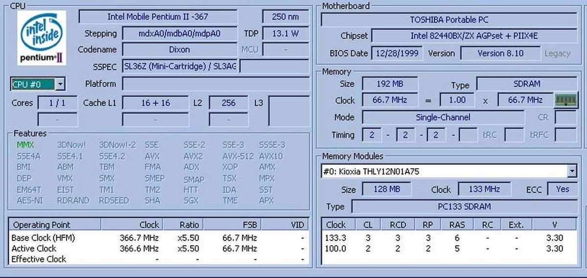 Vintage Pentium II Windows 98 latop. Toshiba Portege 7020CT