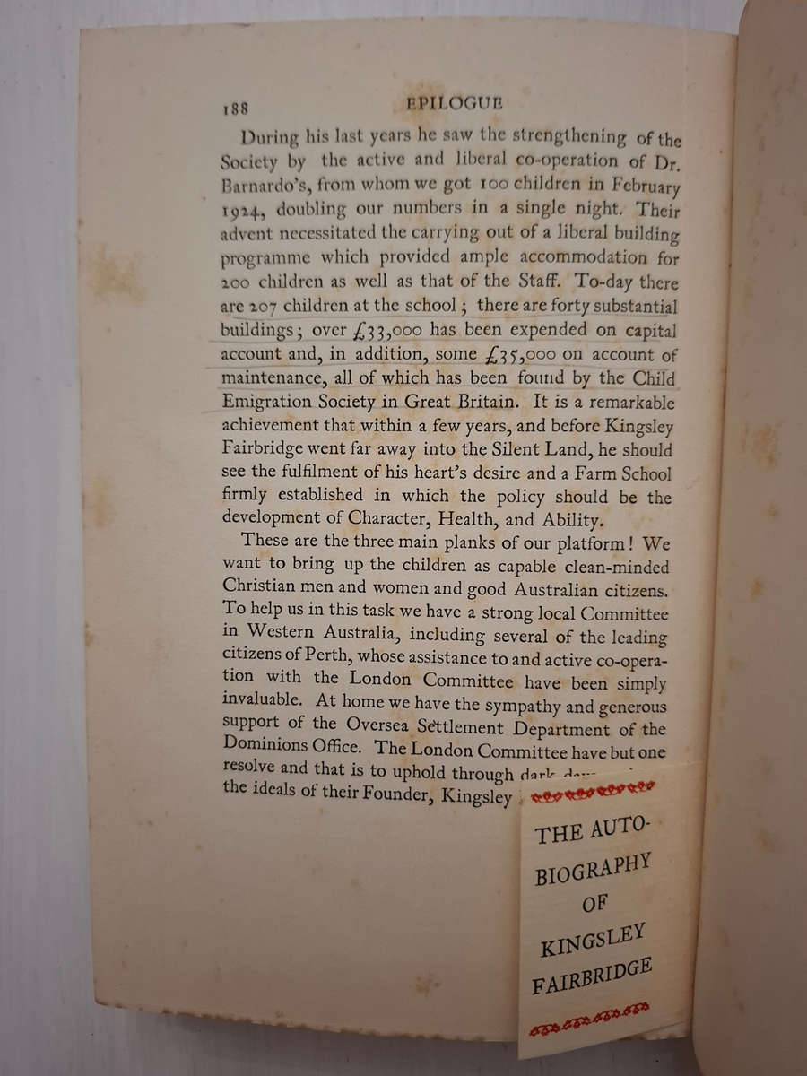 The Autobiography of Kingsley Fairbridge