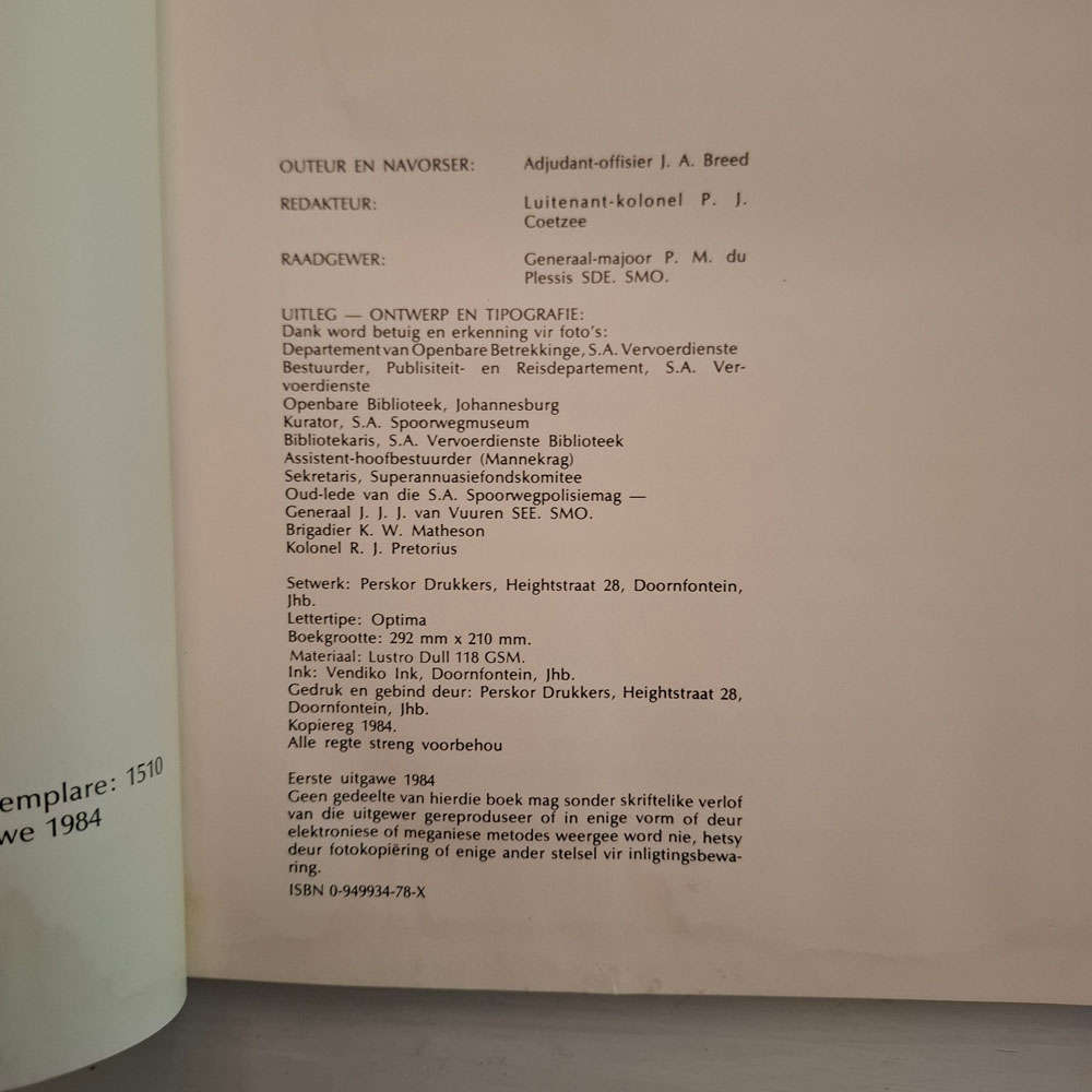 S.A. Spoorwegpolisie gedenkalbum / S.A. Railways Police Memorial Album 1934 - 1984