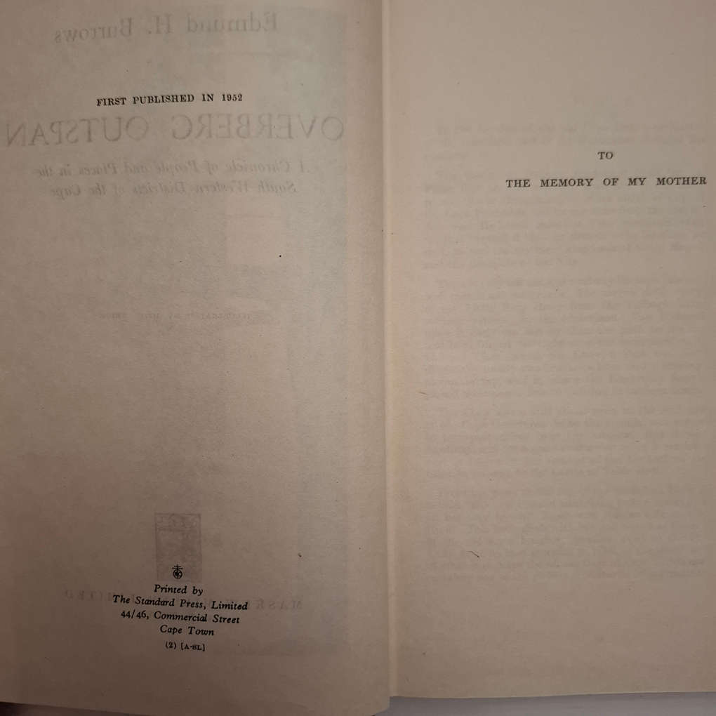 Overberg Outspan - A chronicle of people and places in the south western districts of the Cape