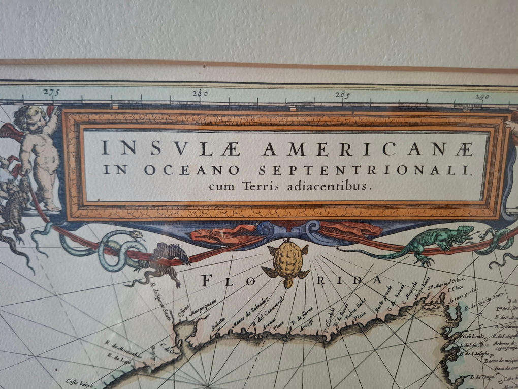 Insulae Americanae in Oceano Septentrionali, cum Terris Adiacentibus: Map of the West Indies Blaeu