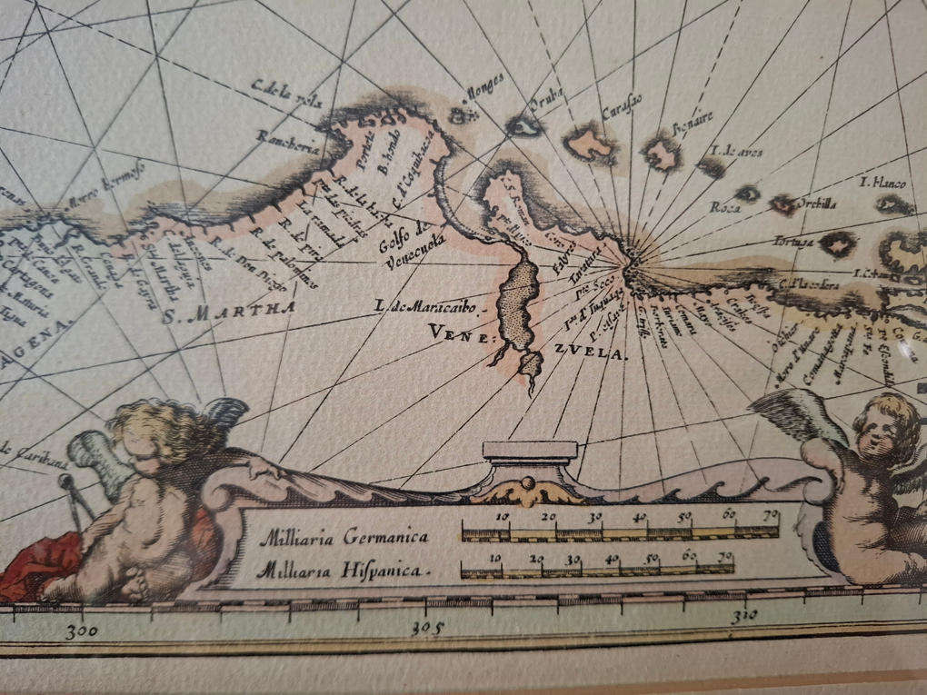Insulae Americanae in Oceano Septentrionali, cum Terris Adiacentibus: Map of the West Indies Blaeu