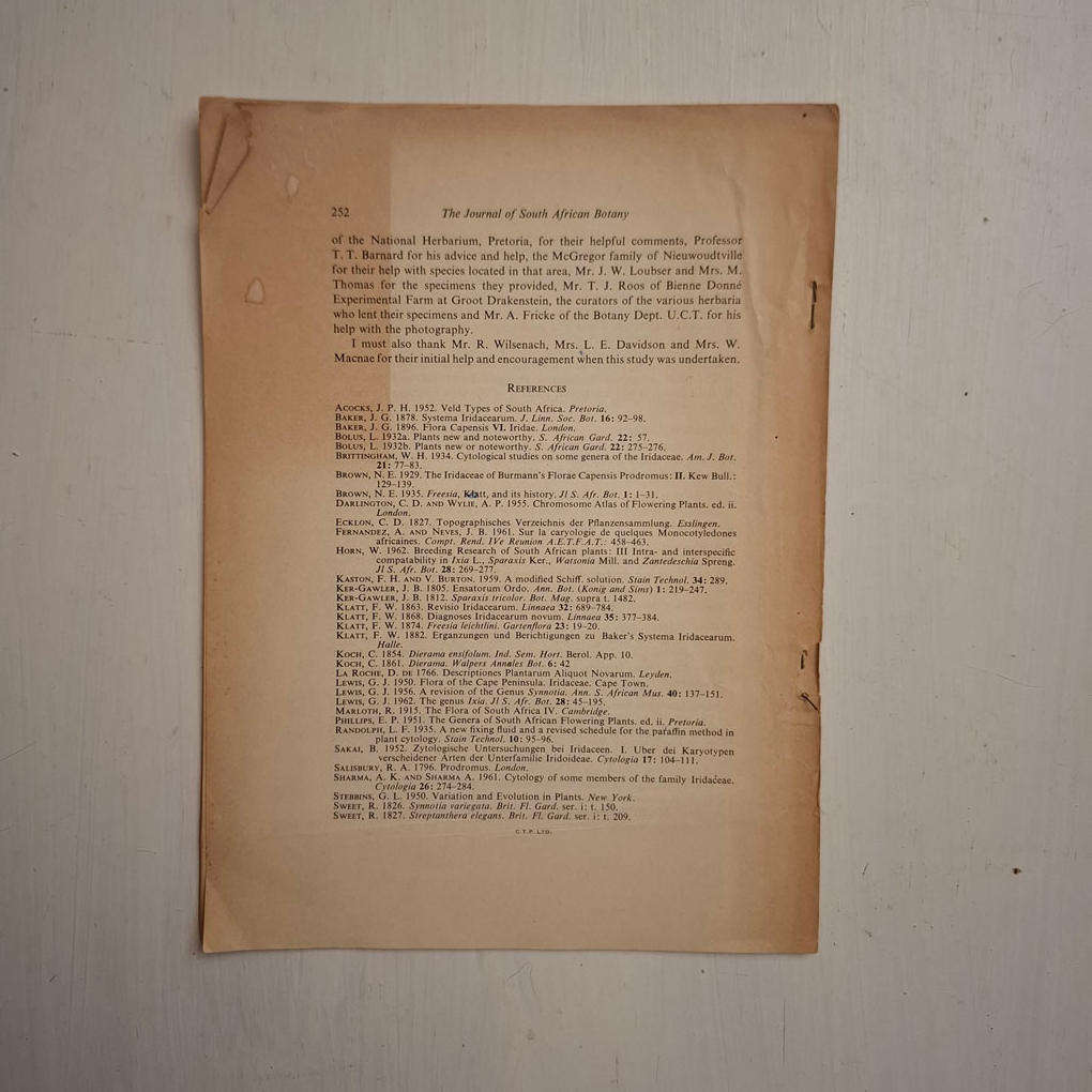 The genus Sparaxis. Journal of South African Botany 35: 219252 (Peter Goldblatt)