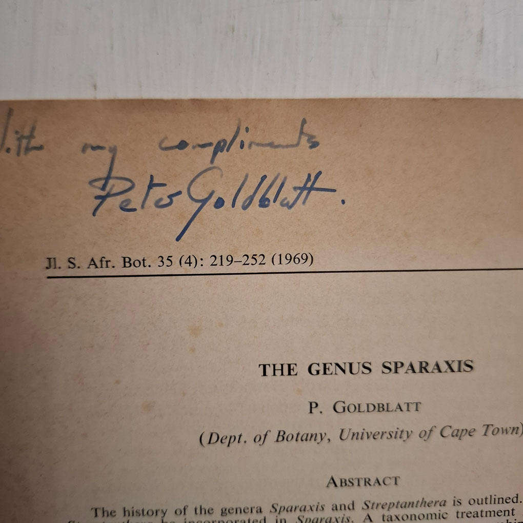 The genus Sparaxis. Journal of South African Botany 35: 219252 (Peter Goldblatt)