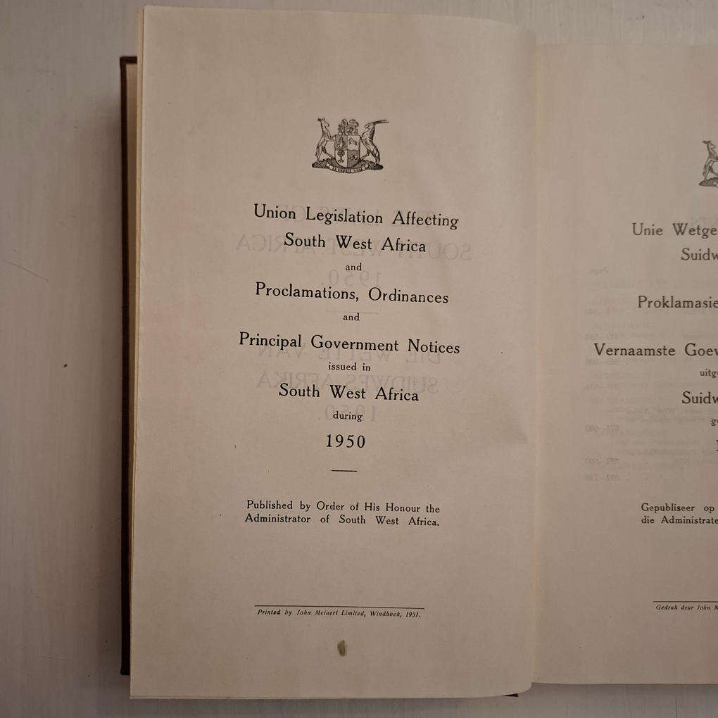 The Laws of South West Africa 1950 / Die Wette van Suidwes-Afrika 1950