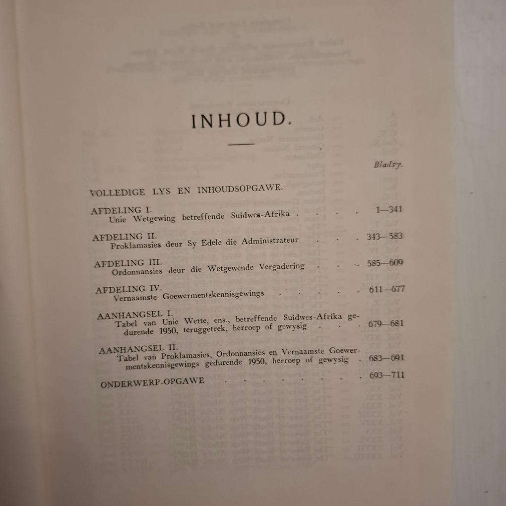 The Laws of South West Africa 1950 / Die Wette van Suidwes-Afrika 1950