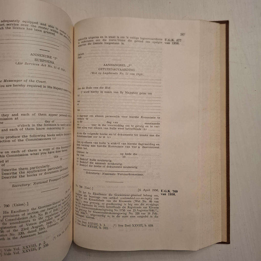 The Laws of South West Africa 1950 / Die Wette van Suidwes-Afrika 1950