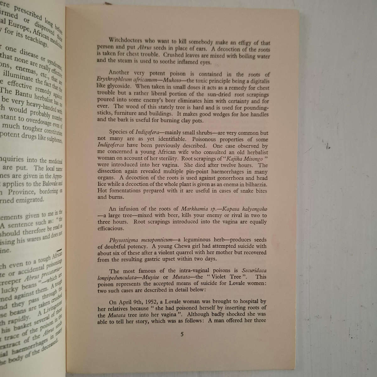 Some African Poison Plants and Medicines of Northern Rhodesia. The Occasional Papers of the Rhodes-L