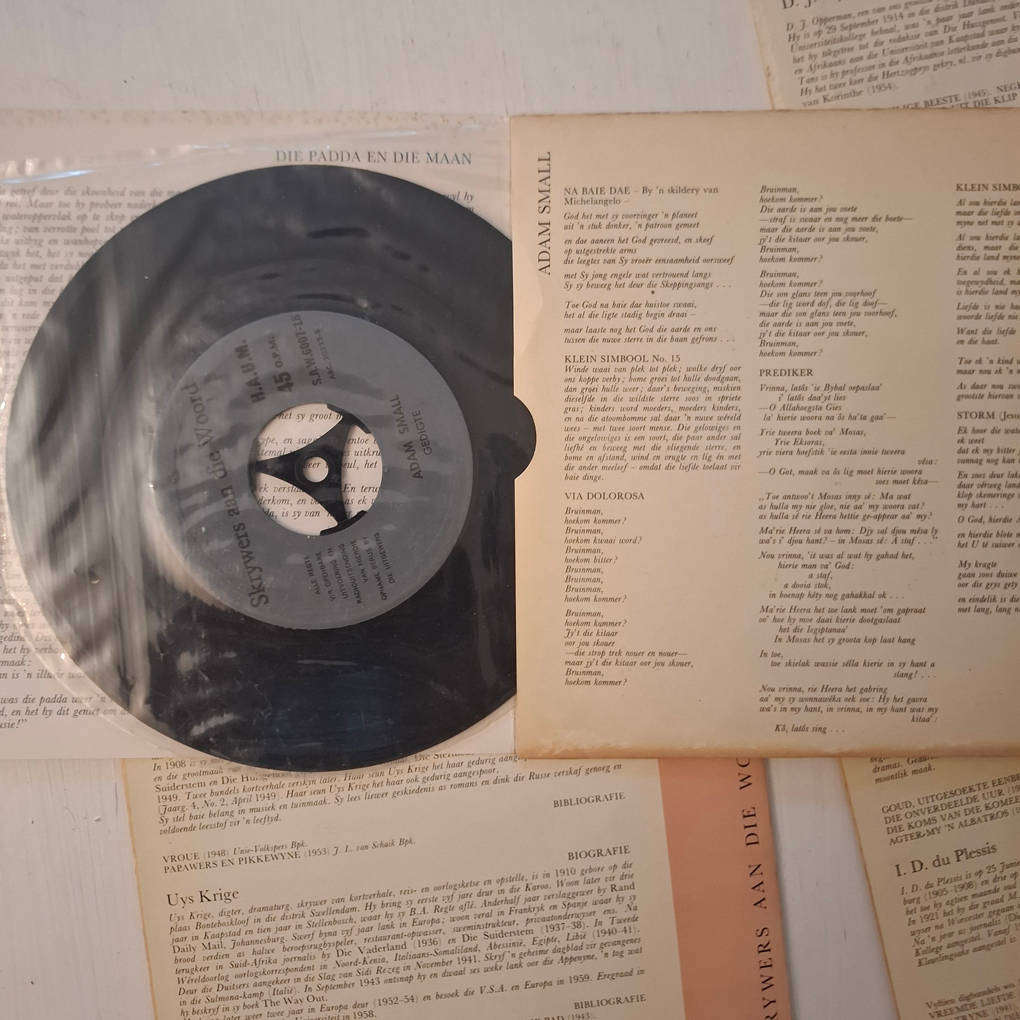 5 X 'Skrywers aan die woord' Records/Plate (Haum)