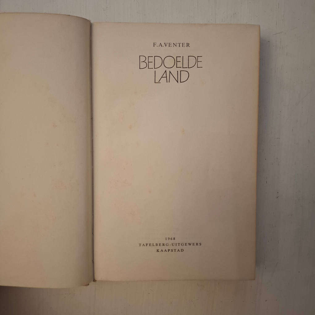 Bedoelde Land (F.A. Venter)