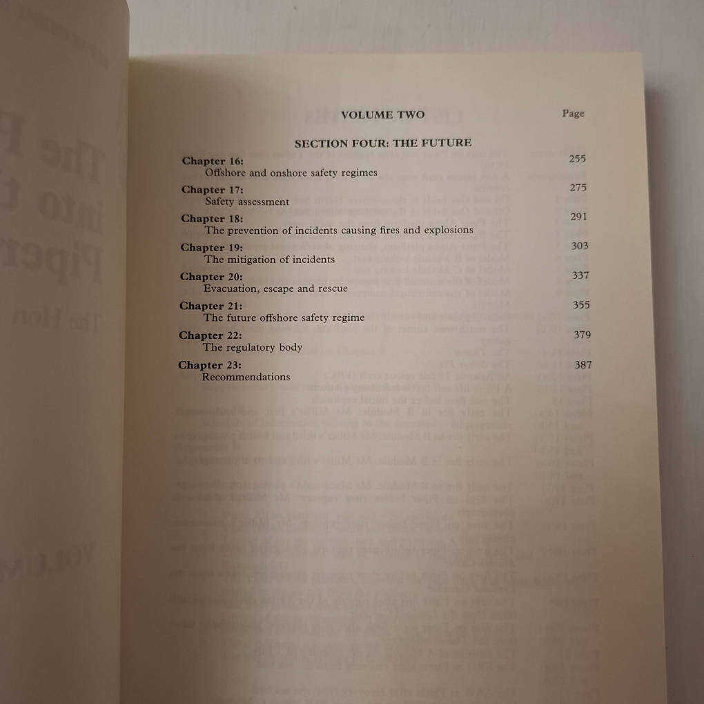 The Public Inquiry Into the Piper Alpha Disaster, Volume 1 & 2