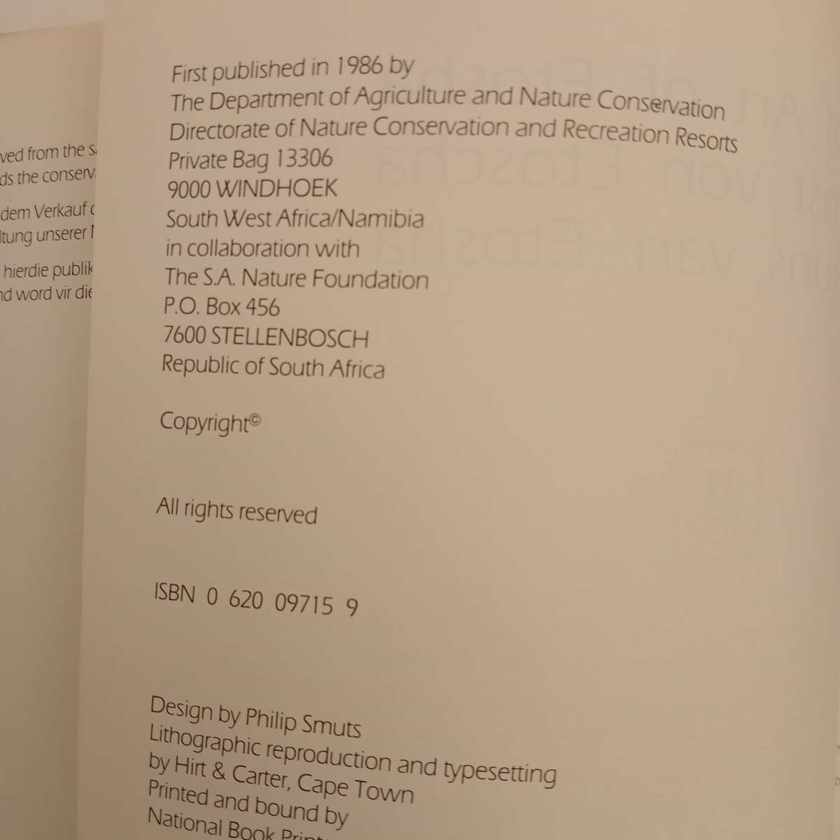 Animal Art of Etosha. Tierkunst von Etoscha. Dierekuns van Etosha