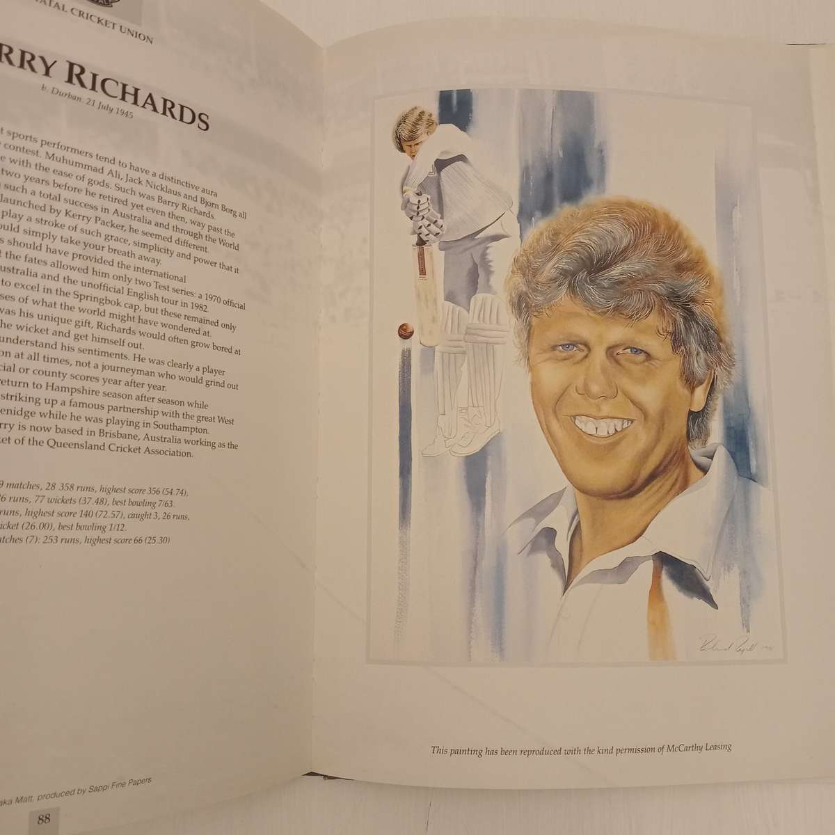 A Brush With Cricket : Richie Ryall Benefit Year July 1991 - July 1992 (Signed by the author Richie