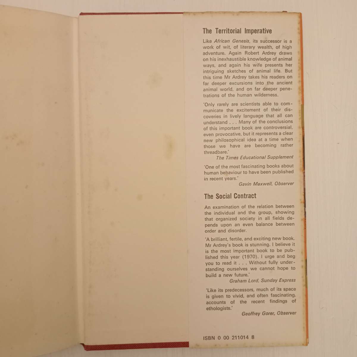 African Genesis: A Personal Investigation into the Animal Origins and Nature of Man (Robert Ardrey)