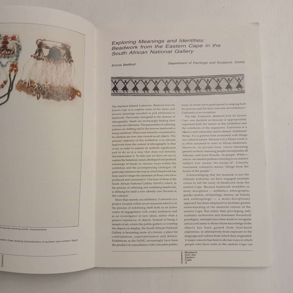 Ezakwantu: Beadwork from the Eastern Cape: 31 Oct 1993-29 May 1994, South African National Gallery
