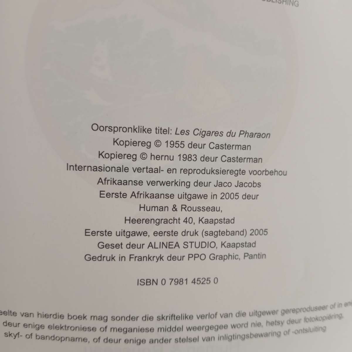 Kuifie: Die Sigare van die Faroa (Herge)