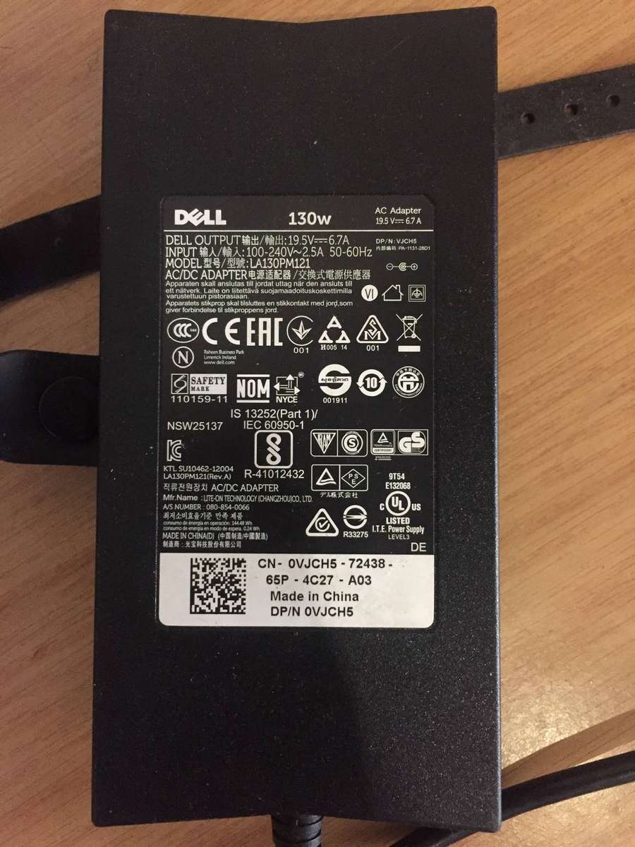 Original Dell Laptop Slim AC Adapter 130W 19.5V 6.7A Charger.