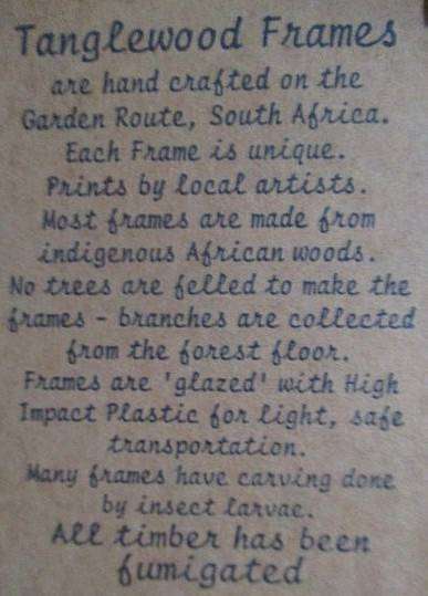 Charming Meerkat family on hand made dung paper framed in naturally foraged genuine Yellowwood frame