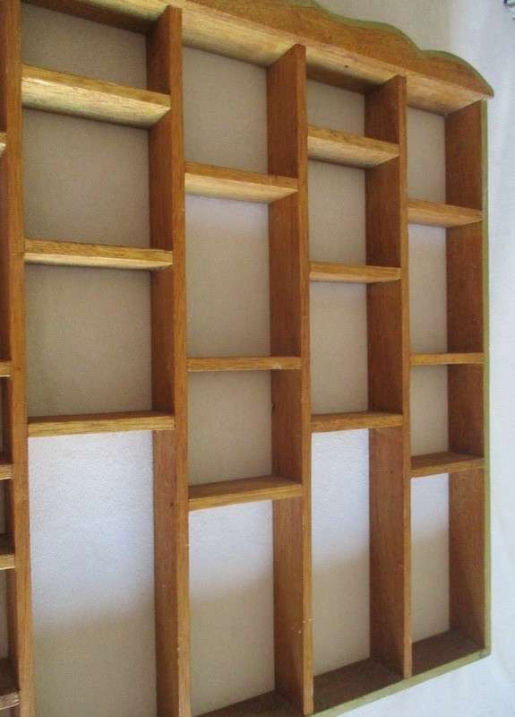 Very large vintage wooden printer's tray with some larger cubicles for your talled/wider treasures