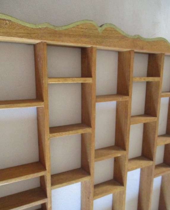 Very large vintage wooden printer's tray with some larger cubicles for your talled/wider treasures