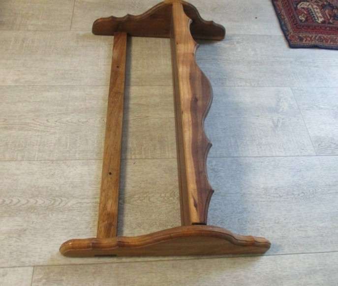 Large, solid quality wood wall mounted shelf - Imbuia?