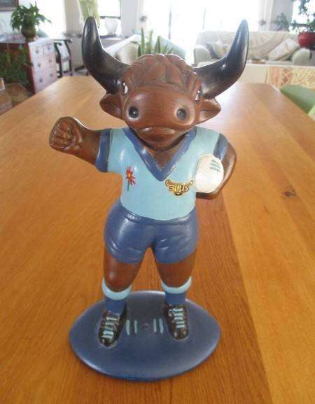 Large ceramic Blue Bull statue for the Mancave