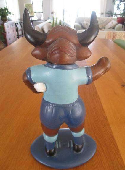Large ceramic Blue Bull statue for the Mancave