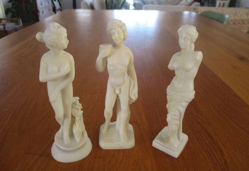 Three vintage figurines for your Greek Mythology themed cake/buffet/party