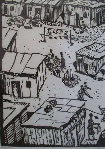 Patrick Holo limited edition linocut no 38/50 entitled Enverometal Life - original signature