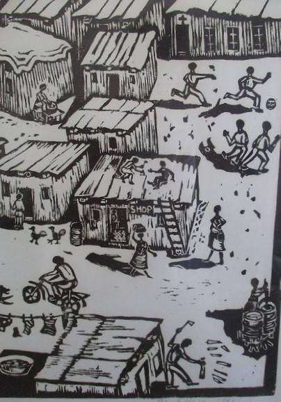 Patrick Holo limited edition linocut no 38/50 entitled Enverometal Life - original signature