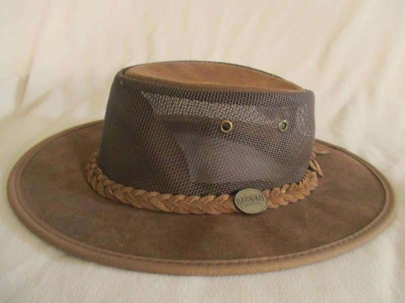 Aussie Bush gear - Quality Barmah foldaway cooler suede leather hat no 1064 - large