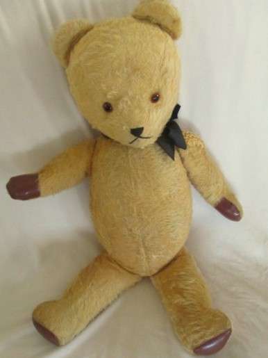 Three real vintage golden mohair Teddy bears - one Merrythought? and two Ark bears