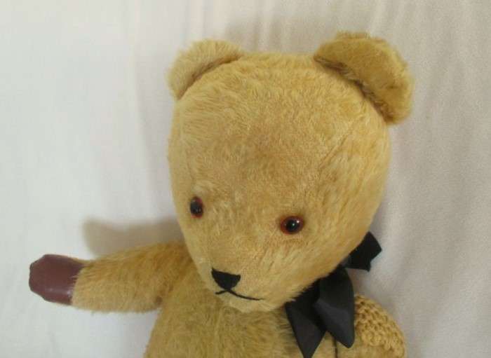 Three real vintage golden mohair Teddy bears - one Merrythought? and two Ark bears
