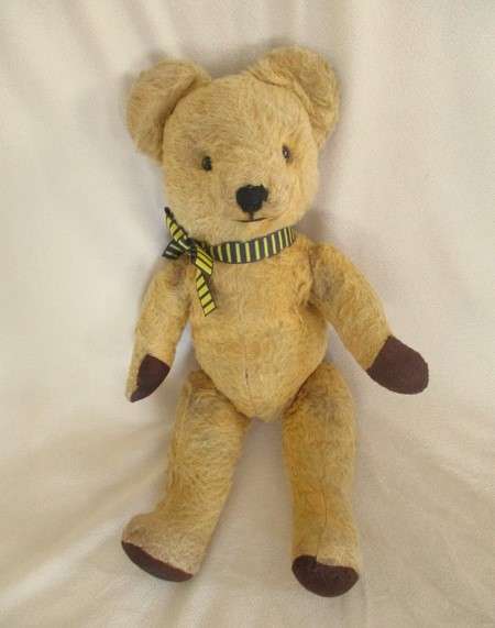 Three real vintage golden mohair Teddy bears - one Merrythought? and two Ark bears