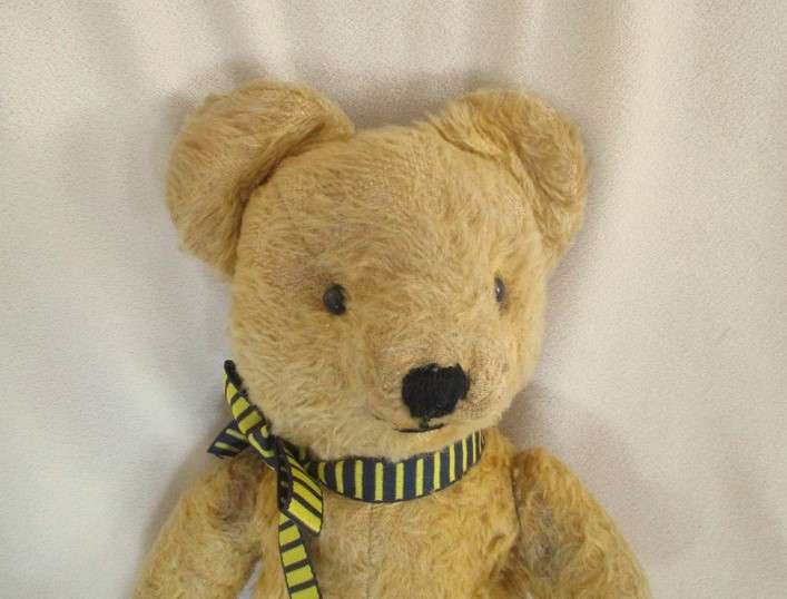 Three real vintage golden mohair Teddy bears - one Merrythought? and two Ark bears