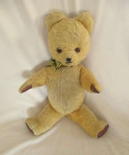 Three real vintage golden mohair Teddy bears - one Merrythought? and two Ark bears