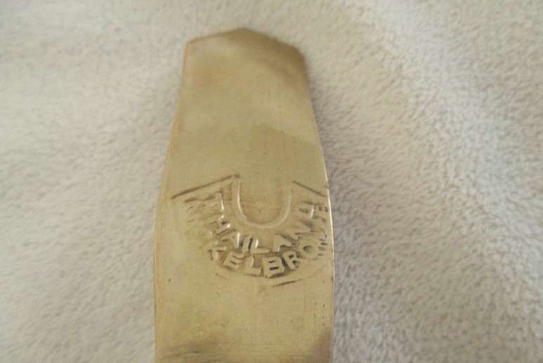 Two large vintage Siam Thailand rosewood and brass ladles