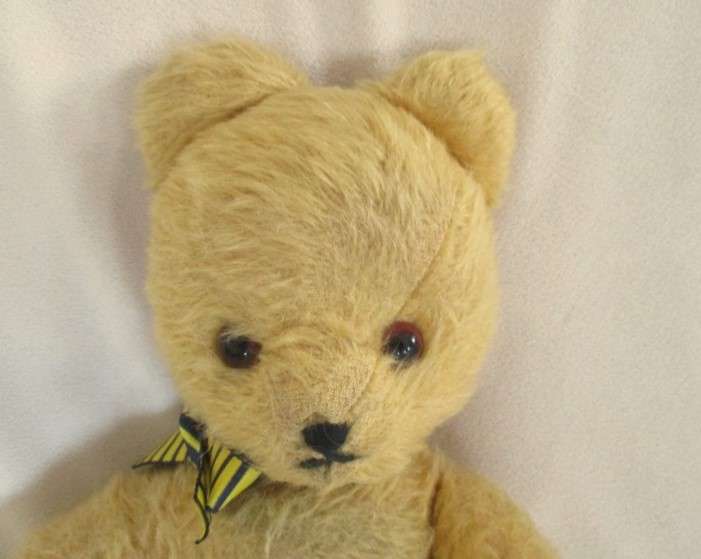 Three real vintage golden mohair Teddy bears - one Merrythought? and two Ark bears