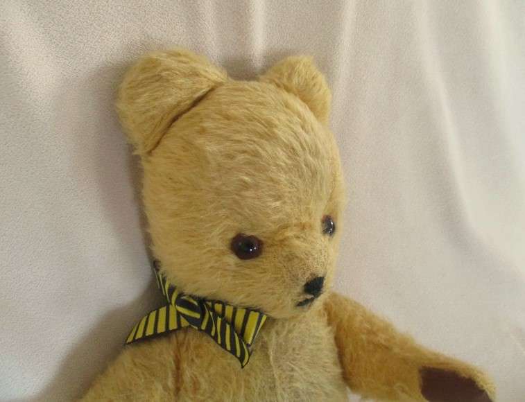 Three real vintage golden mohair Teddy bears - one Merrythought? and two Ark bears