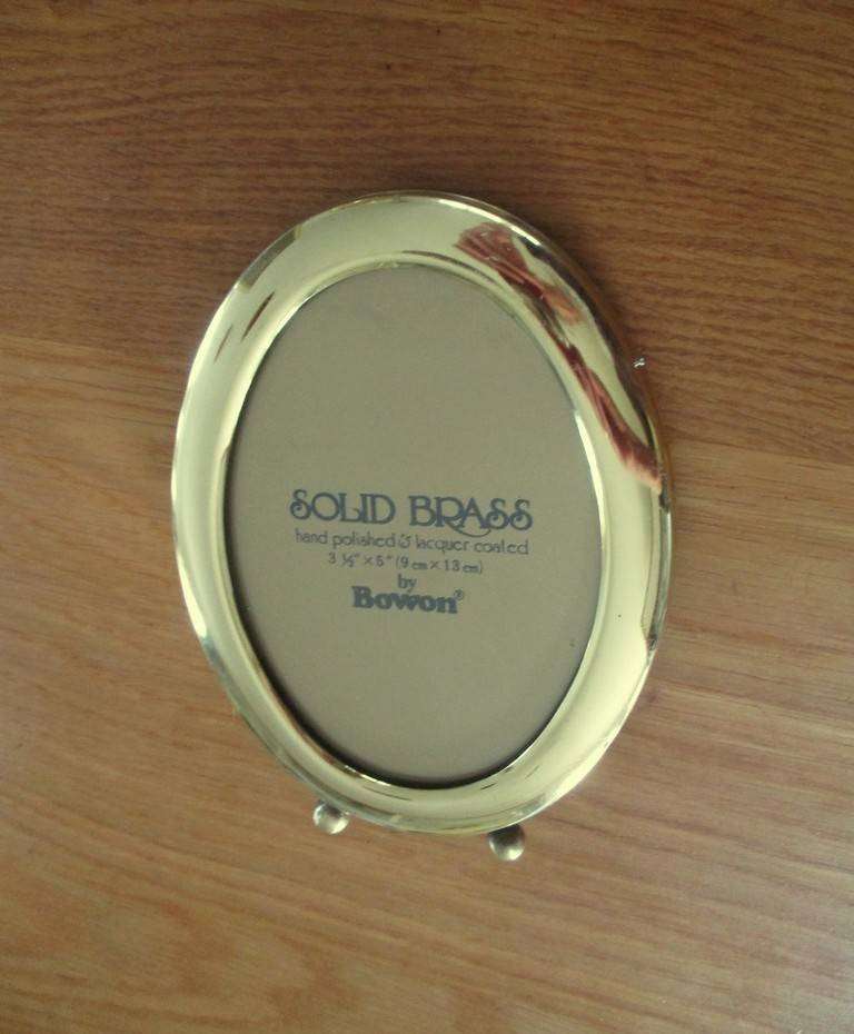 Three vintage Bowan solid brass photo frames in great unused condition